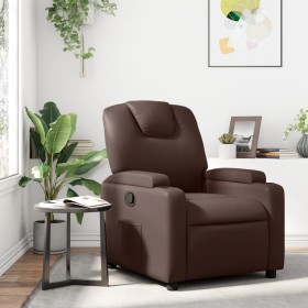 Sillón reclinable de cuero sintético marrón de , Sillones - Ref: Foro24-372391, Precio: 203,58 €, Descuento: %