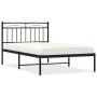 Estructura de cama con cabecero metal negro 100x200 cm de , Camas y somieres - Ref: Foro24-373686, Precio: 70,34 €, Descuento: %