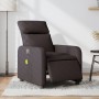 Sillón reclinable de masaje eléctrico tela marrón oscuro en Sillones | Comprar online en Foru.es