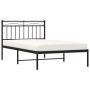 Estructura de cama con cabecero metal negro 100x200 cm de , Camas y somieres - Ref: Foro24-373686, Precio: 70,34 €, Descuento: %