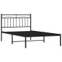 Estructura de cama con cabecero metal negro 100x200 cm de , Camas y somieres - Ref: Foro24-373686, Precio: 70,34 €, Descuento: %