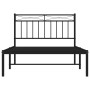 Estructura de cama con cabecero metal negro 100x200 cm de , Camas y somieres - Ref: Foro24-373686, Precio: 70,34 €, Descuento: %