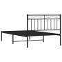 Estructura de cama con cabecero metal negro 100x200 cm de , Camas y somieres - Ref: Foro24-373686, Precio: 70,34 €, Descuento: %