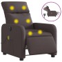Sillón reclinable de masaje eléctrico tela marrón oscuro en Sillones | Comprar online en Foru.es