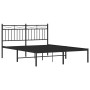 Estructura de cama con cabecero metal negro 140x200 cm de , Camas y somieres - Ref: Foro24-373692, Precio: 110,46 €, Descuent...