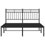 Estructura de cama con cabecero metal negro 140x200 cm de , Camas y somieres - Ref: Foro24-373692, Precio: 110,46 €, Descuent...