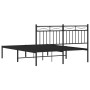 Estructura de cama con cabecero metal negro 140x200 cm de , Camas y somieres - Ref: Foro24-373692, Precio: 110,46 €, Descuent...