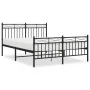 Black metal headboard and footboard bed frame 135x190 cm by , Beds and slatted bases - Ref: Foro24-373708, Price: 103,26 €, D...