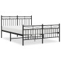 Estructura de cama cabecero y estribo metal negro 135x190 cm de , Camas y somieres - Ref: Foro24-373708, Precio: 104,79 €, De...
