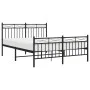 Black metal headboard and footboard bed frame 135x190 cm by , Beds and slatted bases - Ref: Foro24-373708, Price: 103,26 €, D...