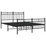 Black metal headboard and footboard bed frame 135x190 cm by , Beds and slatted bases - Ref: Foro24-373708, Price: 103,26 €, D...