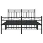 Black metal headboard and footboard bed frame 135x190 cm by , Beds and slatted bases - Ref: Foro24-373708, Price: 103,26 €, D...