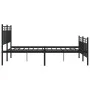 Black metal headboard and footboard bed frame 135x190 cm by , Beds and slatted bases - Ref: Foro24-373708, Price: 103,26 €, D...