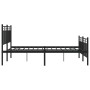 Estructura de cama cabecero y estribo metal negro 135x190 cm de , Camas y somieres - Ref: Foro24-373708, Precio: 104,79 €, De...