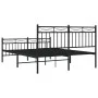 Black metal headboard and footboard bed frame 135x190 cm by , Beds and slatted bases - Ref: Foro24-373708, Price: 103,26 €, D...