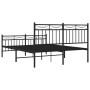 Estructura de cama cabecero y estribo metal negro 135x190 cm de , Camas y somieres - Ref: Foro24-373708, Precio: 104,79 €, De...