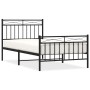 Estructura de cama con cabecero y estribo metal negro 100x190cm de , Camas y somieres - Ref: Foro24-373703, Precio: 76,54 €, ...