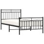 Estructura de cama con cabecero y estribo metal negro 100x190cm de , Camas y somieres - Ref: Foro24-373703, Precio: 76,54 €, ...