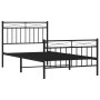 Estructura de cama con cabecero y estribo metal negro 100x190cm de , Camas y somieres - Ref: Foro24-373703, Precio: 76,54 €, ...
