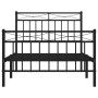 Estructura de cama con cabecero y estribo metal negro 100x190cm de , Camas y somieres - Ref: Foro24-373703, Precio: 76,54 €, ...