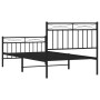 Estructura de cama con cabecero y estribo metal negro 100x190cm de , Camas y somieres - Ref: Foro24-373703, Precio: 76,54 €, ...