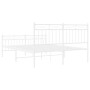 Estructura cama metal con cabecero y estribo blanco 135x190 cm de , Camas y somieres - Ref: Foro24-373757, Precio: 100,50 €, ...