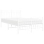 Estructura cama metal con cabecero y estribo blanco 120x190 cm de , Camas y somieres - Ref: Foro24-373755, Precio: 96,65 €, D...