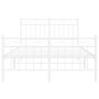 Estructura cama metal con cabecero y estribo blanco 120x190 cm de , Camas y somieres - Ref: Foro24-373755, Precio: 96,65 €, D...