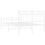 Estructura cama metal con cabecero y estribo blanco 120x190 cm de , Camas y somieres - Ref: Foro24-373755, Precio: 96,65 €, D...