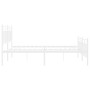 Estructura cama metal con cabecero y estribo blanco 150x200 cm de , Camas y somieres - Ref: Foro24-373760, Precio: 116,20 €, ...