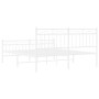 Estructura cama metal con cabecero y estribo blanco 150x200 cm de , Camas y somieres - Ref: Foro24-373760, Precio: 116,20 €, ...