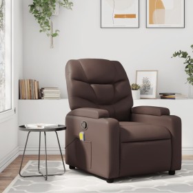 Sillón de masaje reclinable cuero sintético marrón de , Sillones - Ref: Foro24-372474, Precio: 222,64 €, Descuento: %