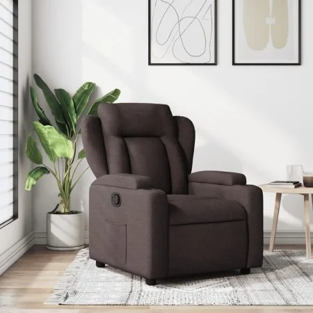 Sillón reclinable de tela marrón oscuro de , Sillones - Ref: Foro24-372408, Precio: 233,87 €, Descuento: %
