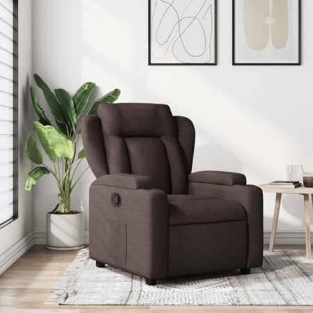 Sillón reclinable de tela marrón oscuro de , Sillones - Ref: Foro24-372408, Precio: 236,25 €, Descuento: %
