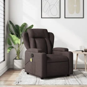 Sillón de masaje reclinable de tela marrón oscuro de , Sillones - Ref: Foro24-372420, Precio: 261,19 €, Descuento: %
