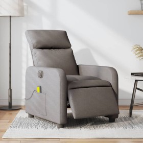 Sillón reclinable de masaje eléctrico tela gris taupe en Sillones | Comprar online en Foru.es