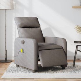 Sillón reclinable de masaje eléctrico tela gris taupe en Sillones | Comprar online en Foru.es