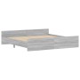Estructura de cama con cabecero piecero gris Sonoma 200x200 cm de , Camas y somieres - Ref: Foro24-3203738, Precio: 154,73 €,...