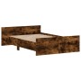 Estructura de cama con cabecero piecero roble ahumado 120x200cm de , Camas y somieres - Ref: Foro24-3203744, Precio: 131,66 €...