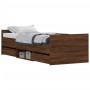 Estructura de cama con cabecero piecero roble marrón 75x190 cm de , Camas y somieres - Ref: Foro24-3203823, Precio: 136,20 €,...