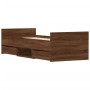 Estructura de cama con cabecero piecero roble marrón 75x190 cm de , Camas y somieres - Ref: Foro24-3203823, Precio: 136,20 €,...