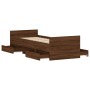 Estructura de cama con cabecero piecero roble marrón 75x190 cm de , Camas y somieres - Ref: Foro24-3203823, Precio: 136,20 €,...