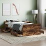 Estructura de cama con cabecero piecero roble ahumado 100x200cm de , Camas y somieres - Ref: Foro24-3203800, Precio: 206,74 €...