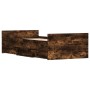 Estructura de cama con cabecero piecero roble ahumado 100x200cm de , Camas y somieres - Ref: Foro24-3203800, Precio: 206,74 €...