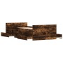 Estructura de cama con cabecero piecero roble ahumado 100x200cm de , Camas y somieres - Ref: Foro24-3203800, Precio: 206,74 €...