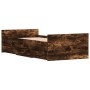 Estructura de cama con cabecero piecero roble ahumado 100x200cm de , Camas y somieres - Ref: Foro24-3203800, Precio: 206,74 €...