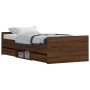 Estructura de cama con cabecero piecero roble marrón 90x200 cm de , Camas y somieres - Ref: Foro24-3203809, Precio: 206,00 €,...