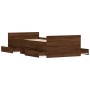 Estructura de cama con cabecero piecero roble marrón 90x200 cm de , Camas y somieres - Ref: Foro24-3203809, Precio: 206,00 €,...