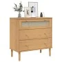 Cómoda SENJA aspecto ratán madera maciza pino marrón 80x40x80cm de , Cajoneras - Ref: Foro24-358022, Precio: 104,94 €, Descue...