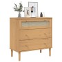 Cómoda SENJA aspecto ratán madera maciza pino marrón 80x40x80cm de , Cajoneras - Ref: Foro24-358022, Precio: 105,69 €, Descue...